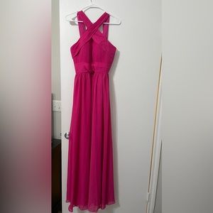 Formal pink halter dress